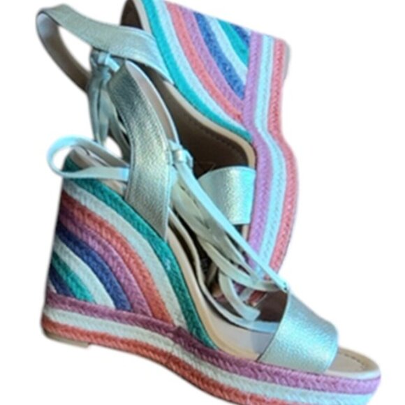 Amazing and colorful Kate Spade wedge shoes, 8.5 - Picture 3 of 6